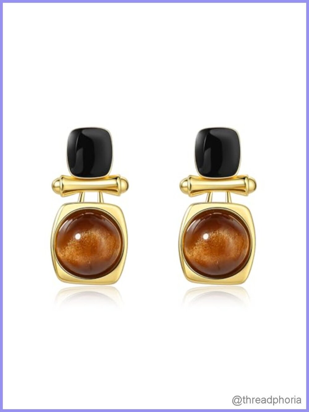 Tiger Eye Stud Earrings for Women Gold Post Round Gemstone Vintage Elegant Boho